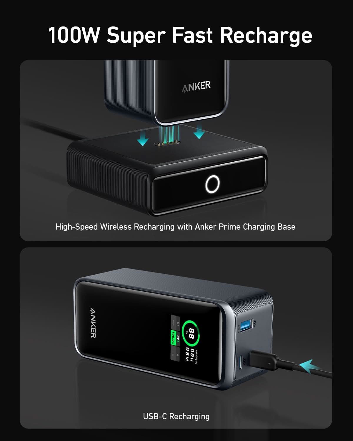 Anker Prime 20,000mAh Power Bank (200W) with 100W Charging Base