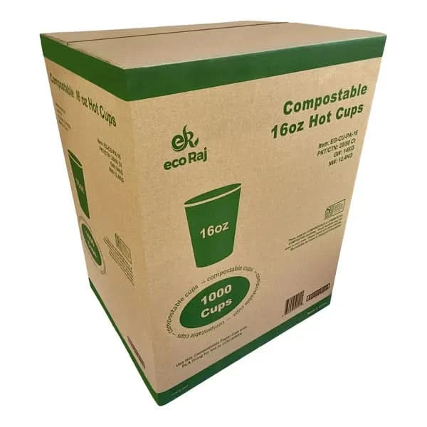 Eco Raj 16 oz Hot or Cold Compostable Cup, 1,000-count