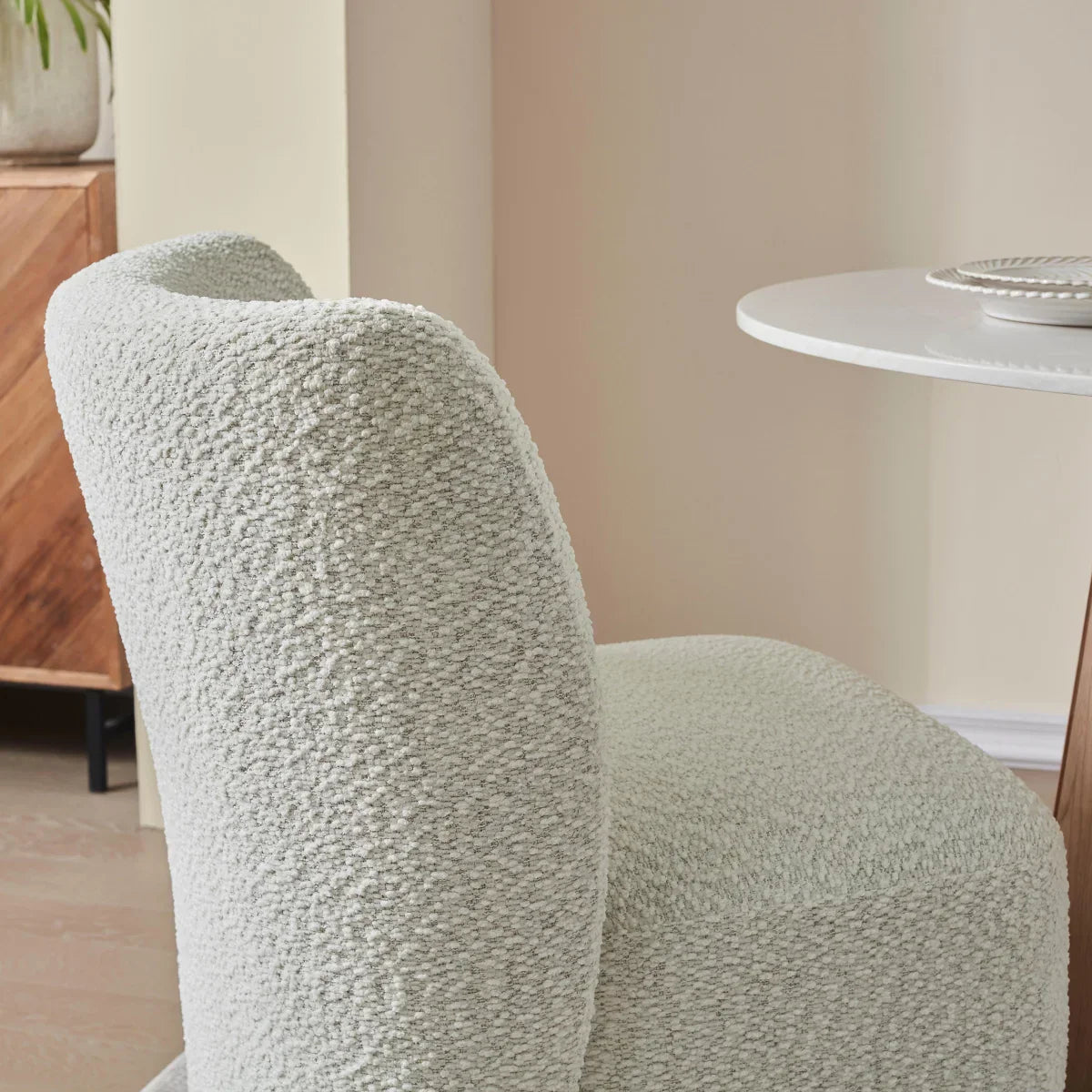 Blair Fabric Armless Dining Chair with Casters