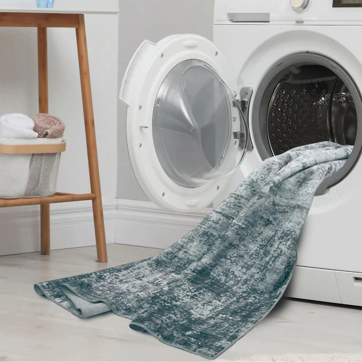 Wyatt & Ash Washable Washable Indoor Area Rug, Jayden Gray 7'10" x 10"