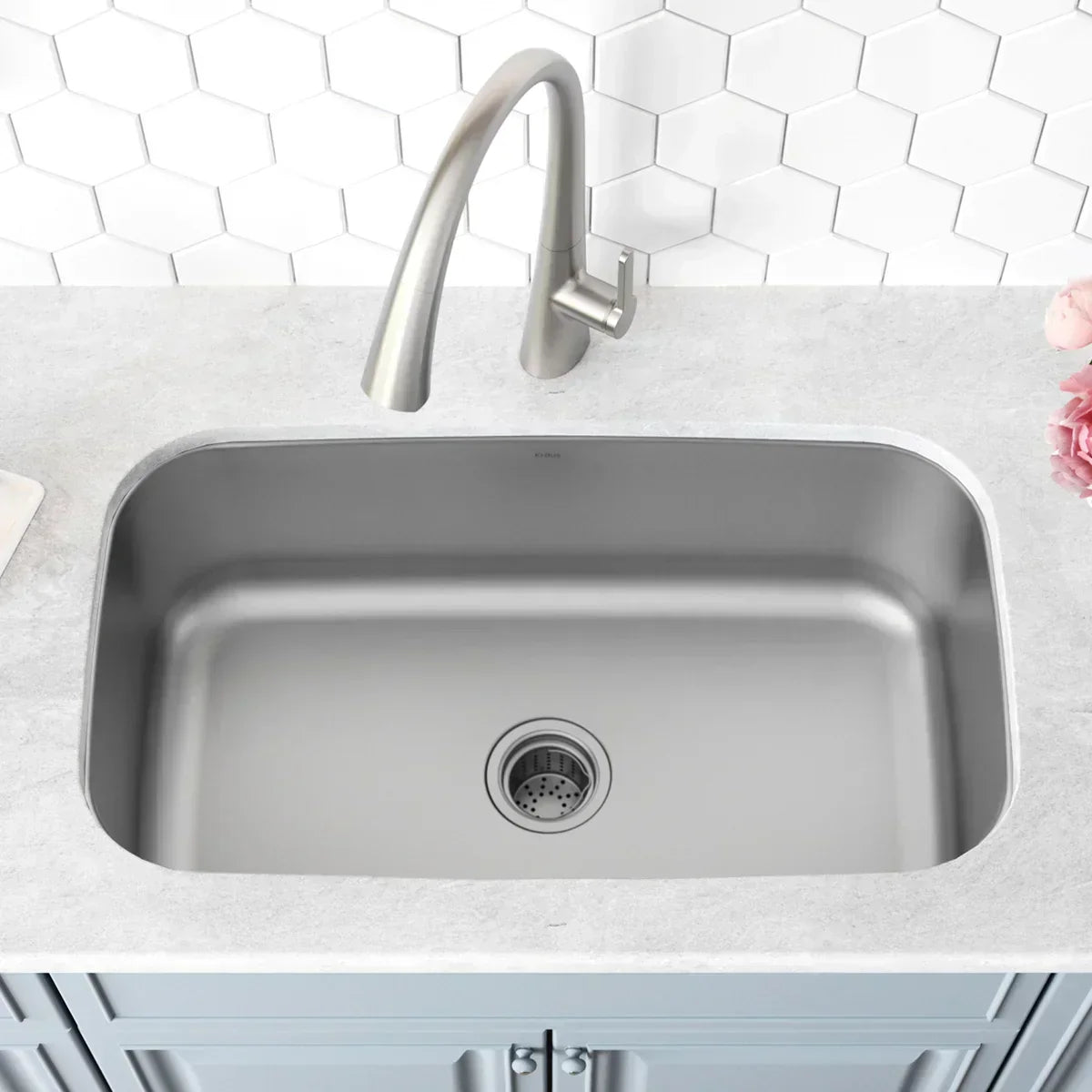 KRAUS Undermount Single Bowl Stainless Steel Kitchen Sink