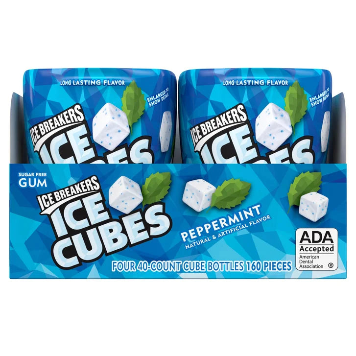 Ice Breakers Cube Peppermint Gum, 40 pieces, 4-count