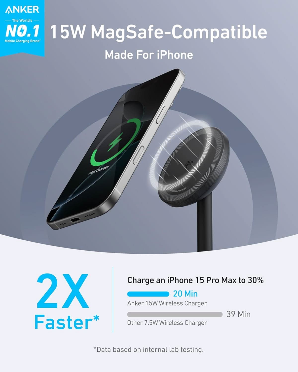 Anker MagGo iPhone 16 MagSafe-Compatible Wireless Charger Stand