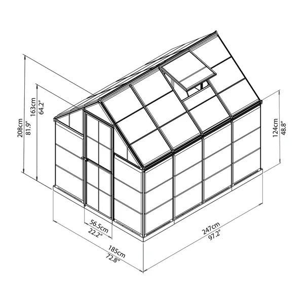 Palram Canopia Harmony 6' x 8' Greenhouse with Starter Kit