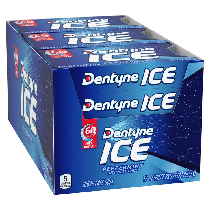 Dentyne Ice Sugar Free Gum, Peppermint, 12-count