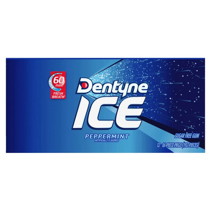 Dentyne Ice Sugar Free Gum, Peppermint, 12-count