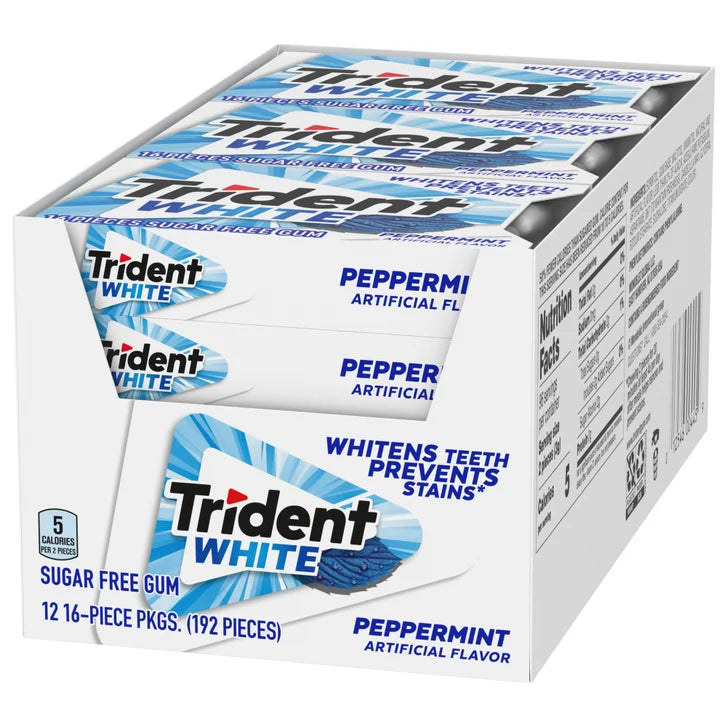 Trident White, Peppermint, 12-count
