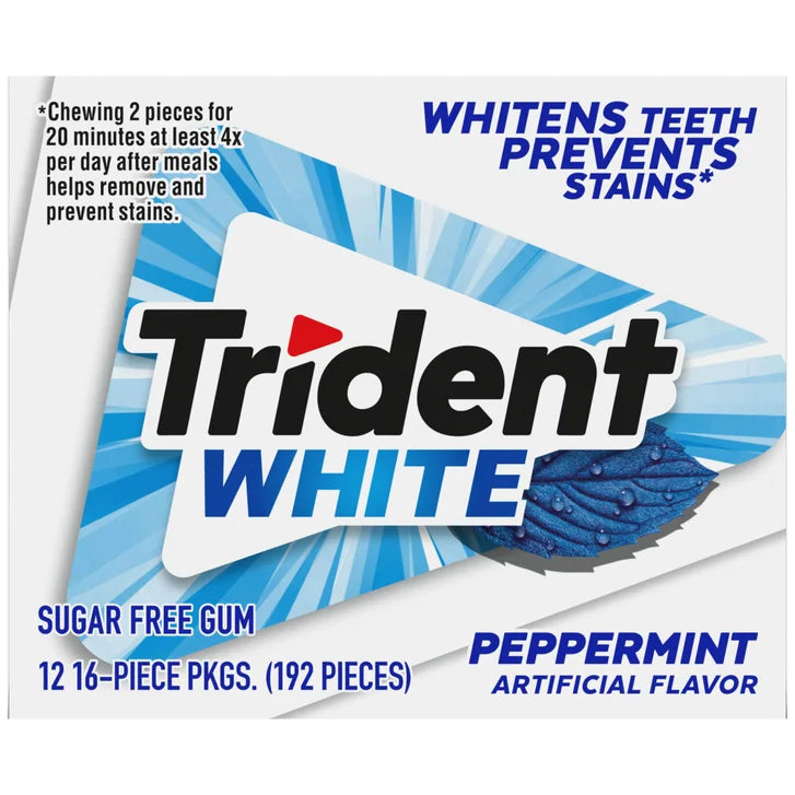 Trident White, Peppermint, 12-count