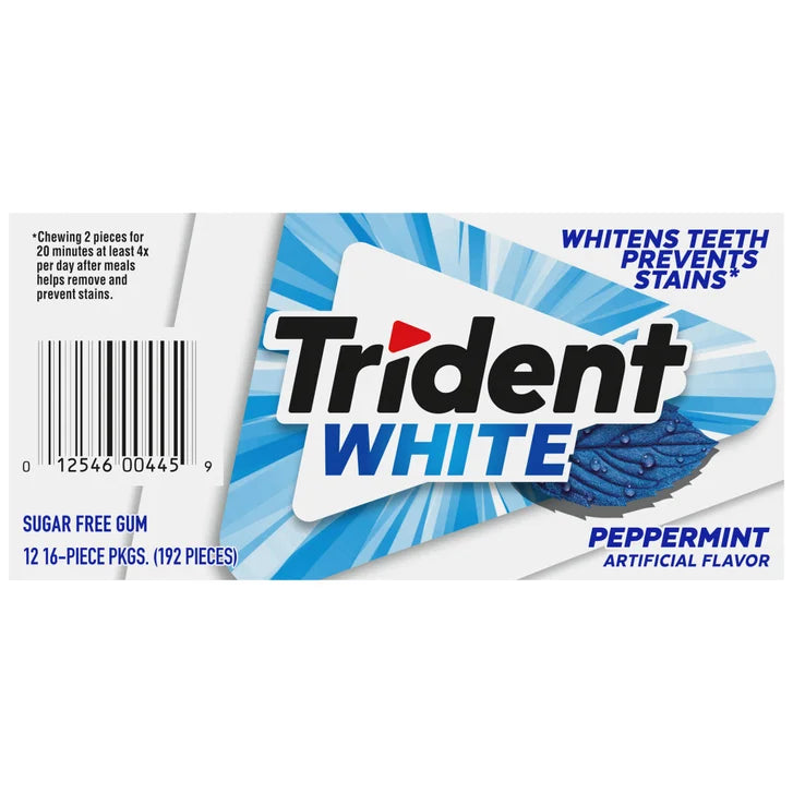 Trident White, Peppermint, 12-count