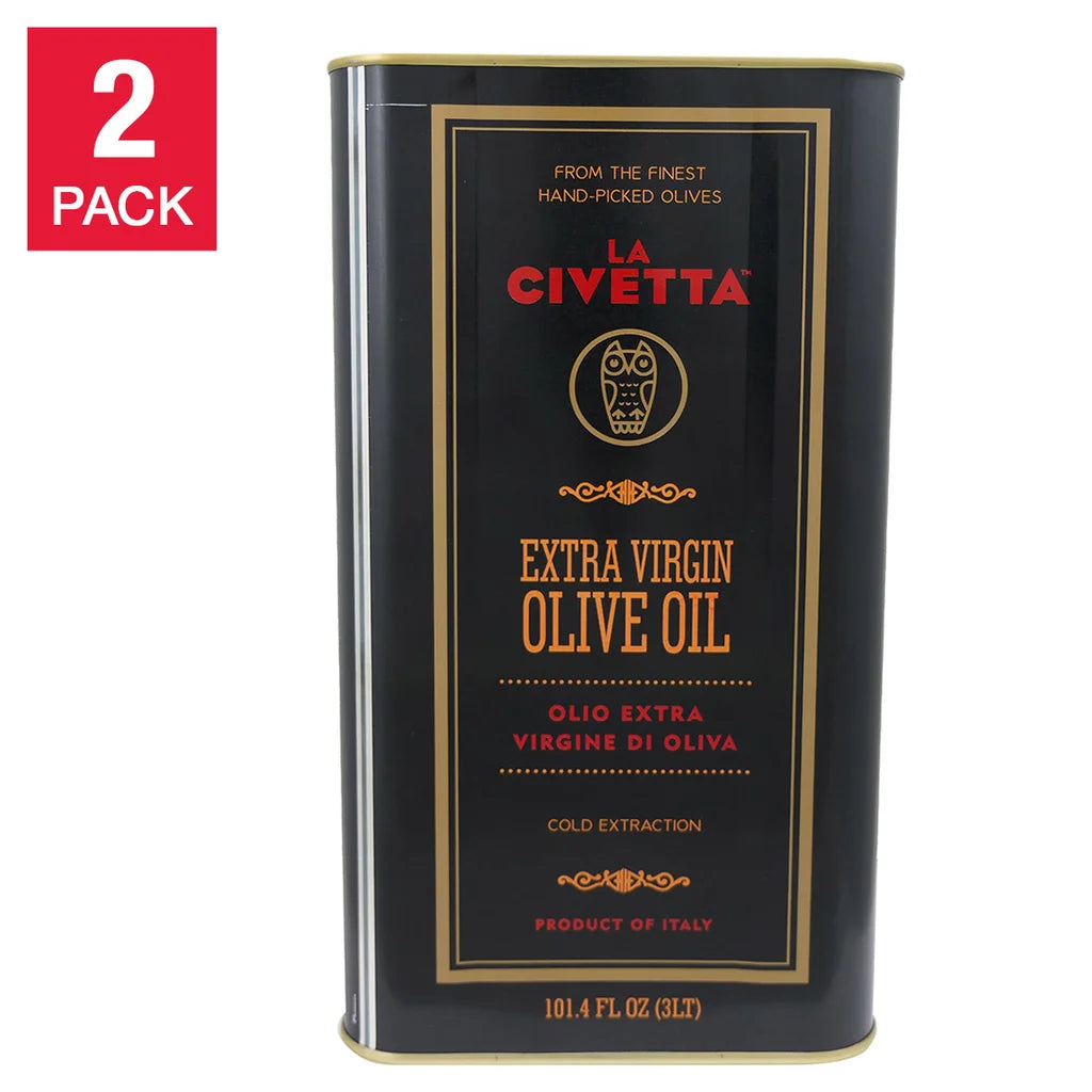 La Civetta Italian Extra Virgin Olive Oil 3L, Tins, 2-pack