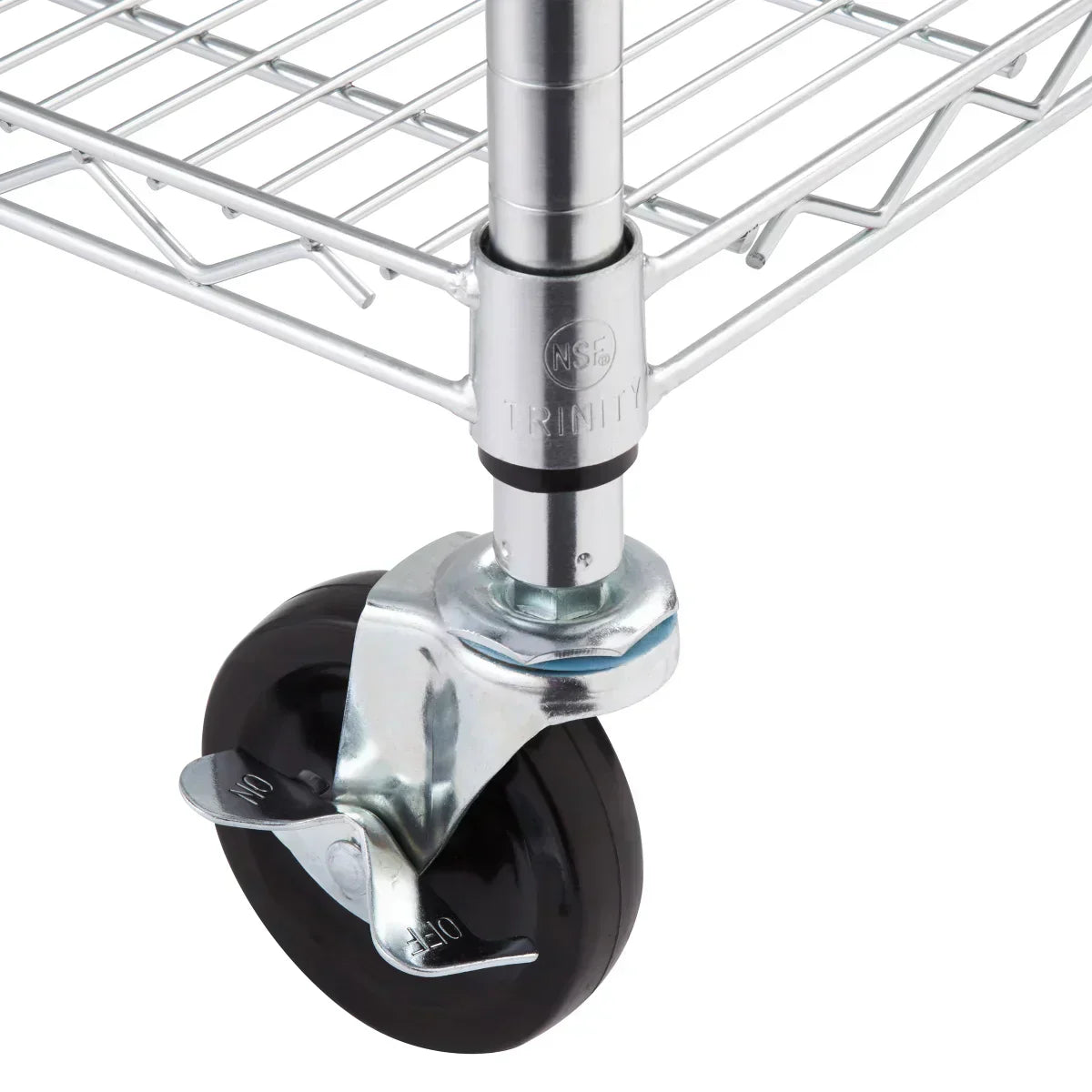 TRINITY EcoStorage 4-Tier Wire Shelving Rack with Wheels, 48" x 18" x 72" , NSF, Chrome Color