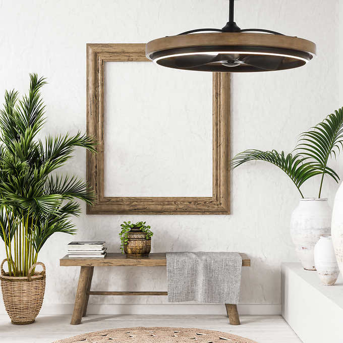 Homestead 6-Speed Steel Frame Fandelight with Distressed Wood Finish