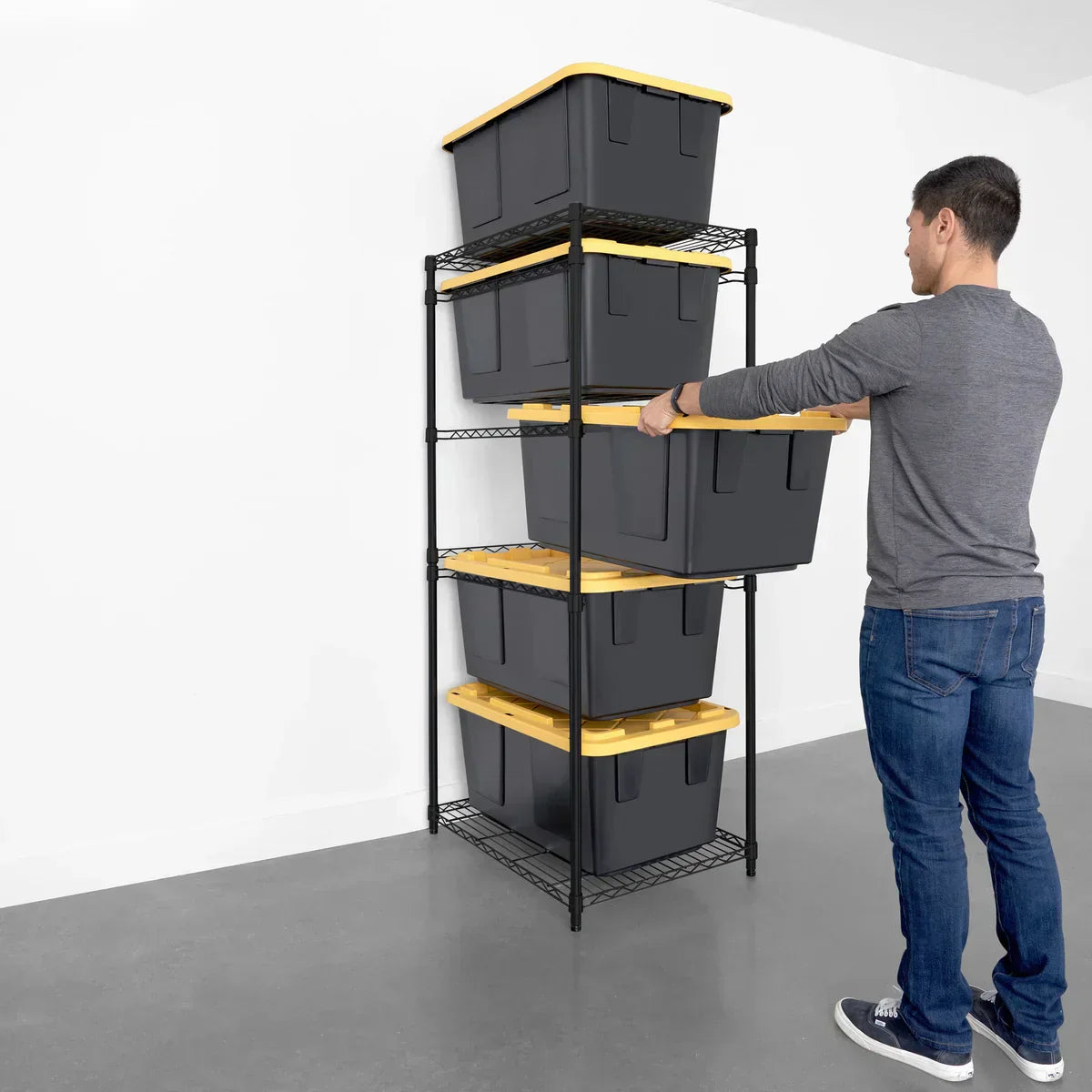 Storage Bin Rack, 5 Tote Capacity