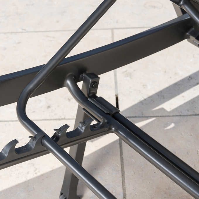 SunVilla Commercial Sling Wave Chaise Lounge with Adjustable Armrests, 2-Pack