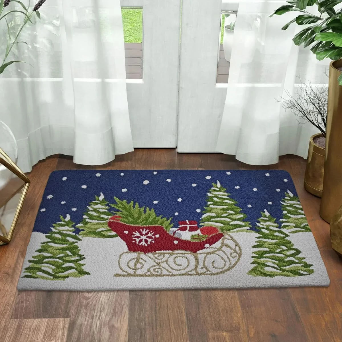 Holiday Hooked Accent Rug, 22” x 38”