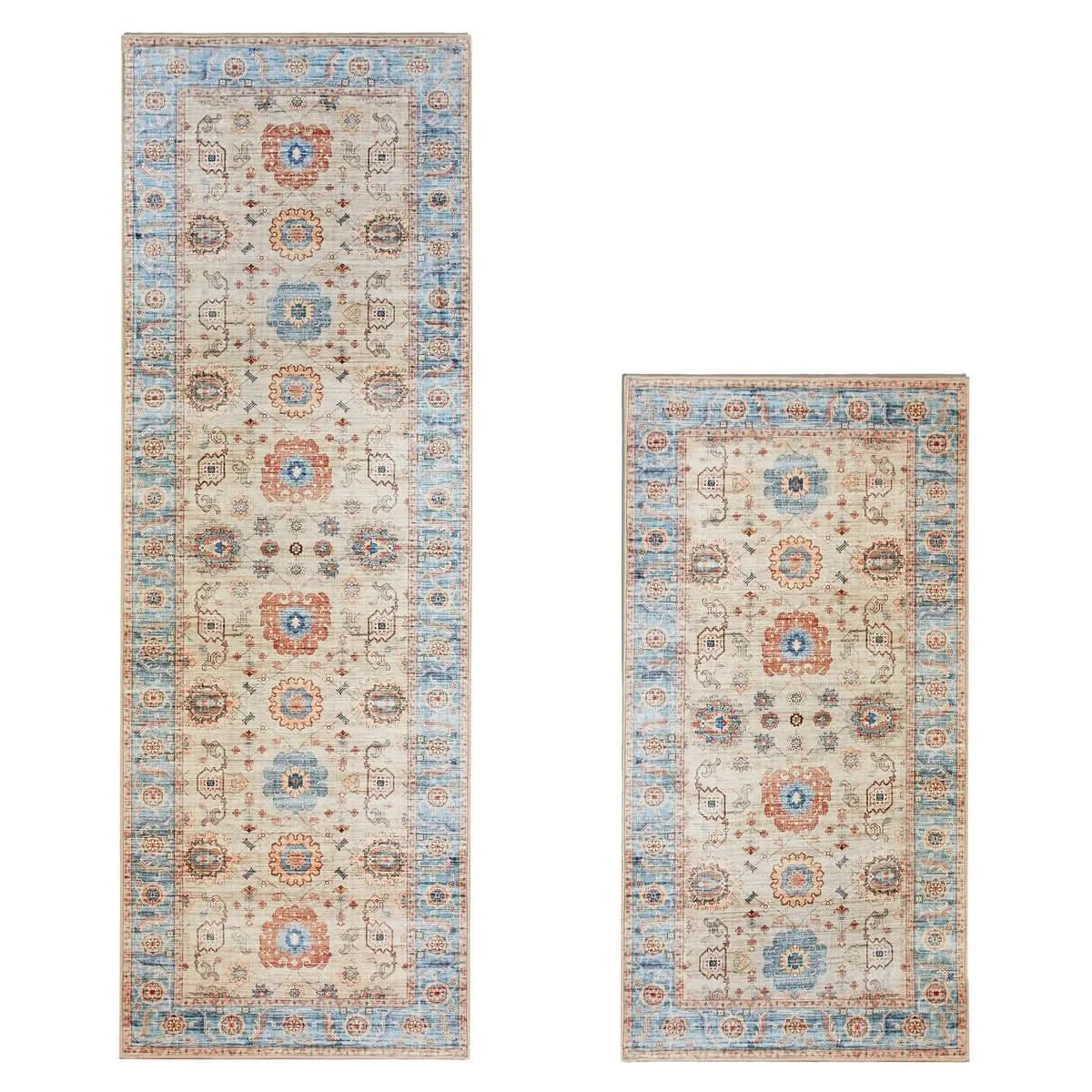 Wyatt & Ash Washable 2-pack Runner and Accent Rug, Dalileh Beige