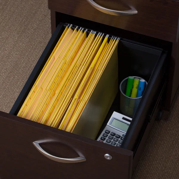 Bush Series Left Hand C Manager's Desk in Mocha Cherry Finish