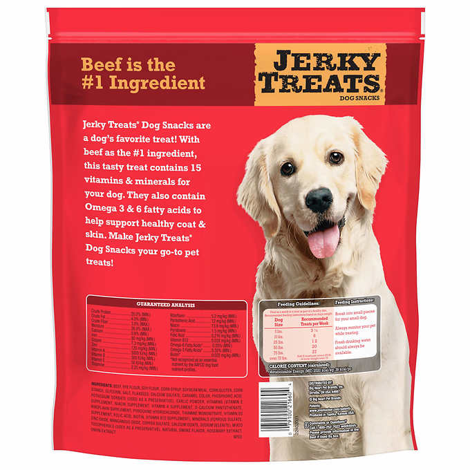 Jerky Treats American Beef Dog Snacks 60 oz, 2-count