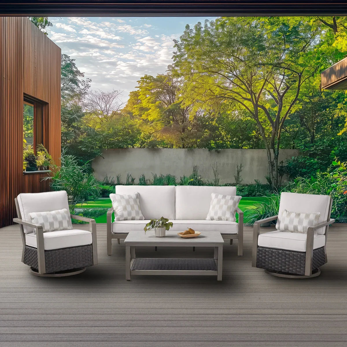 Agio Cape 4-piece Woven Outdoor Seating Set