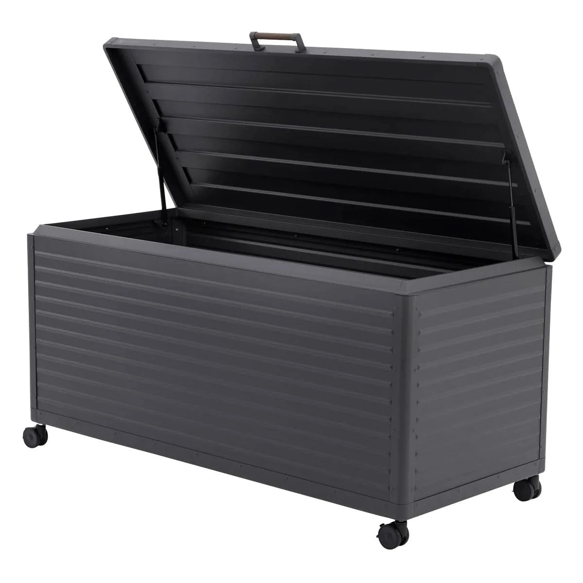 Mirador 205 Gallon Powder Coated Durable Metal Storage Box with Lockable Wheeled Base