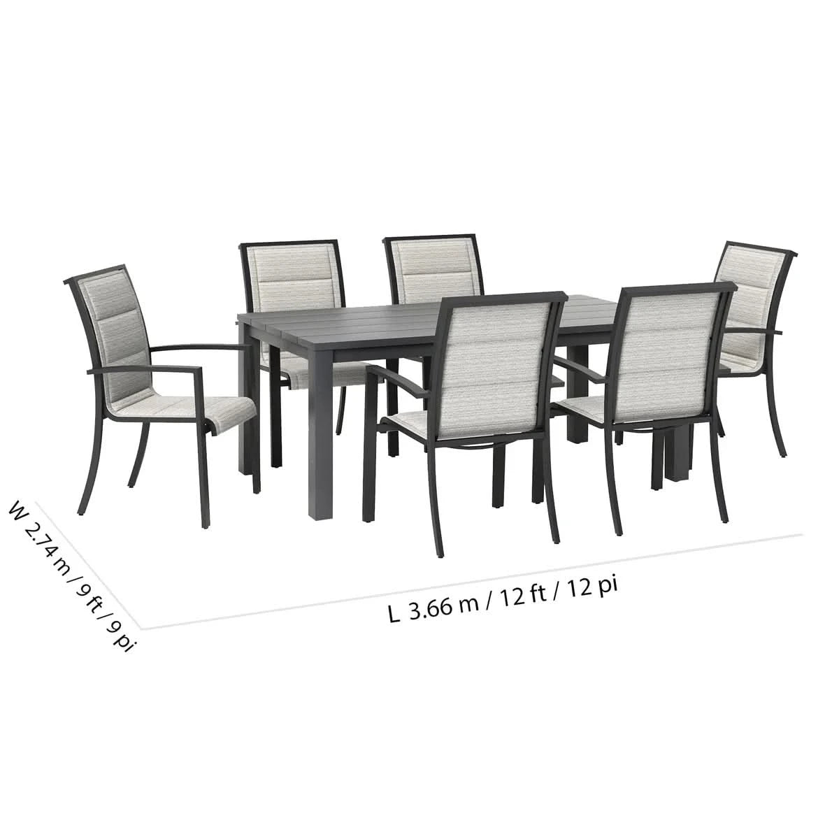 Stillwater 7-piece Padded Sling Outdoor Patio Dining Set