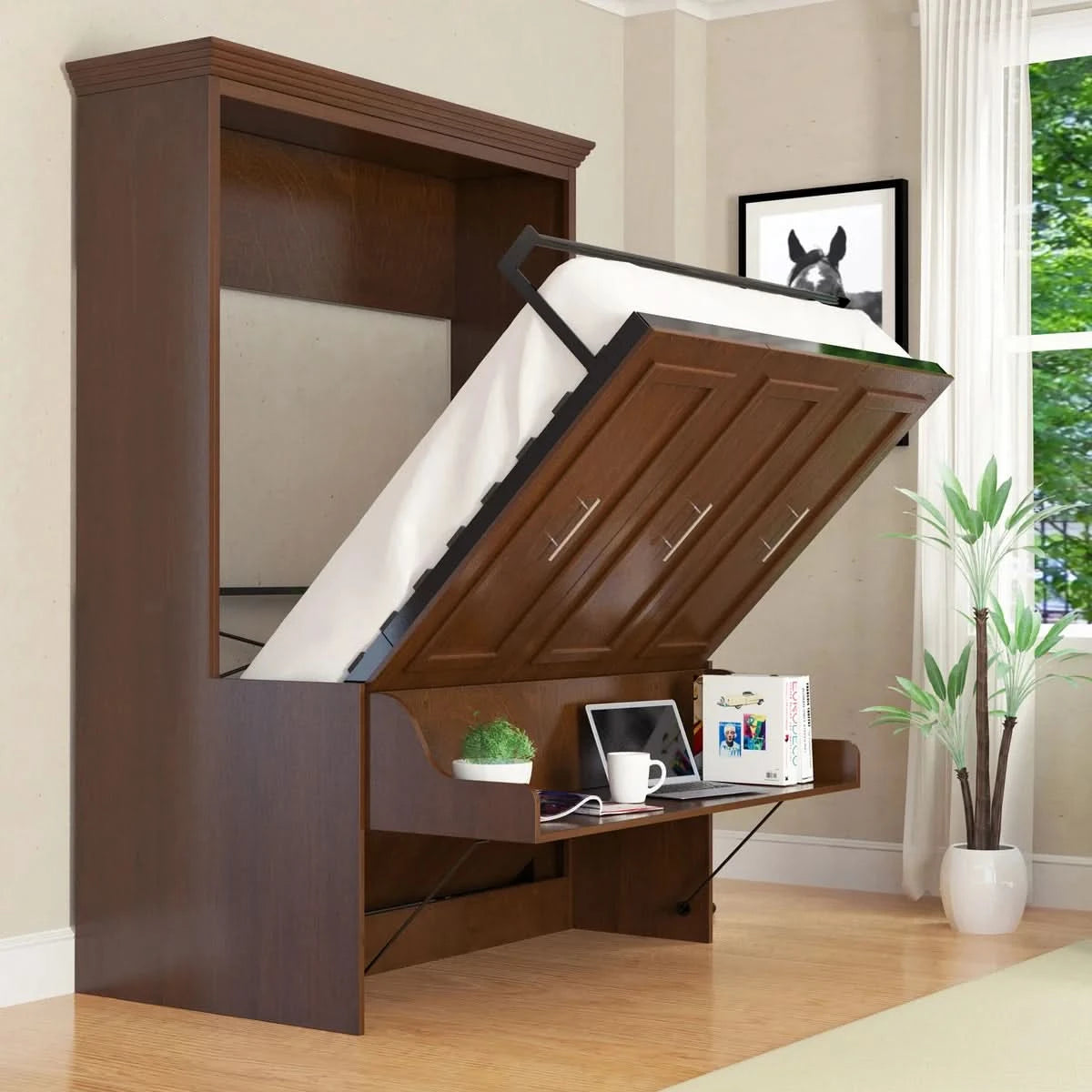 Bed & Room Porter Full Portrait Wall Bed with Desk