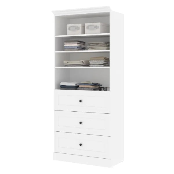 Bestar Audrea 36" Organize It Storage Unit with 3 Drawers in White