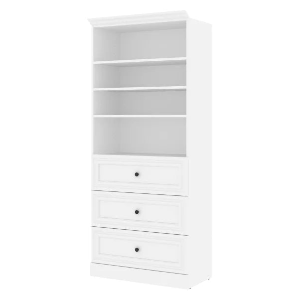 Bestar Audrea 36" Organize It Storage Unit with 3 Drawers in White
