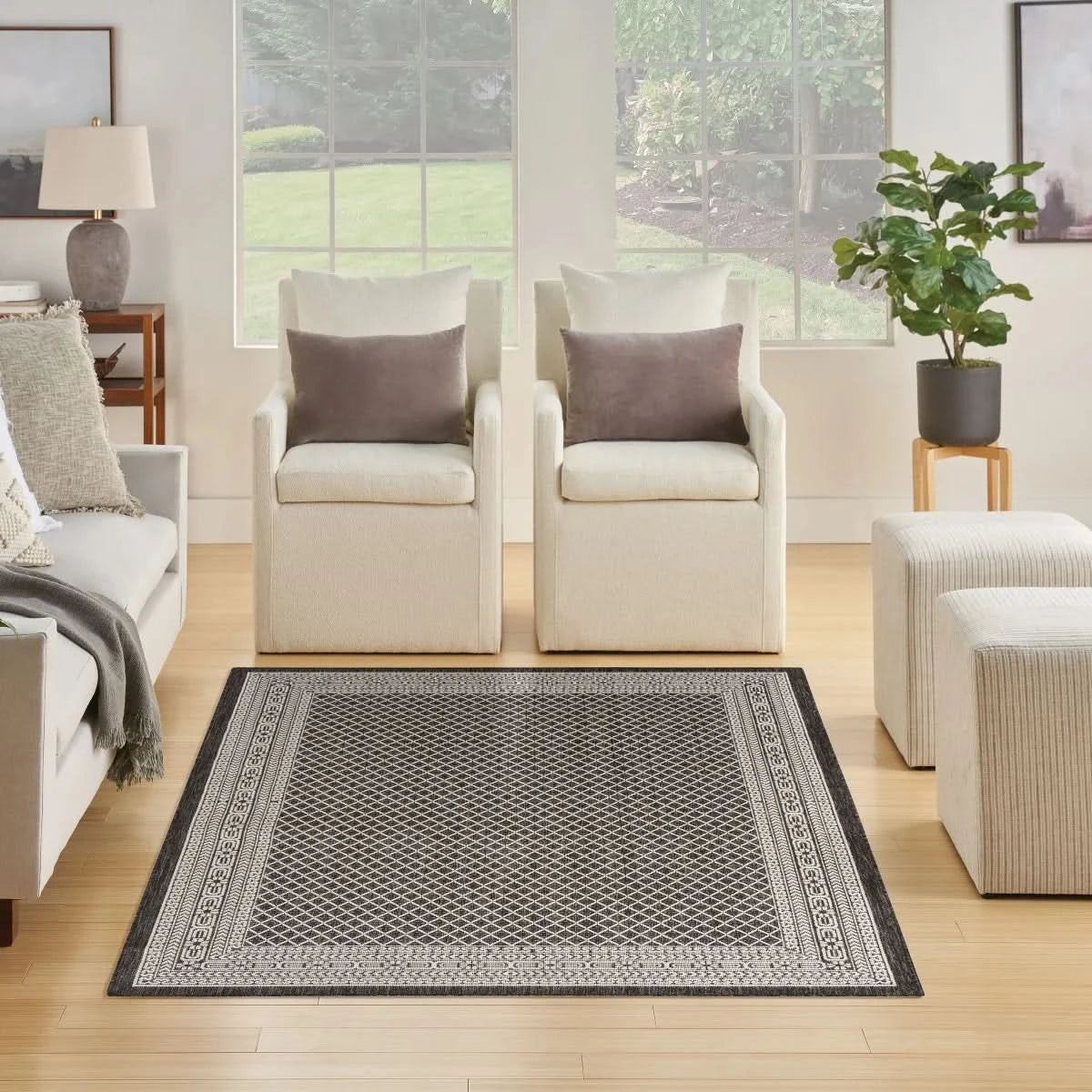 Nourison Garden Spring Indoor/Outdoor Rug Collection, Meadow Black