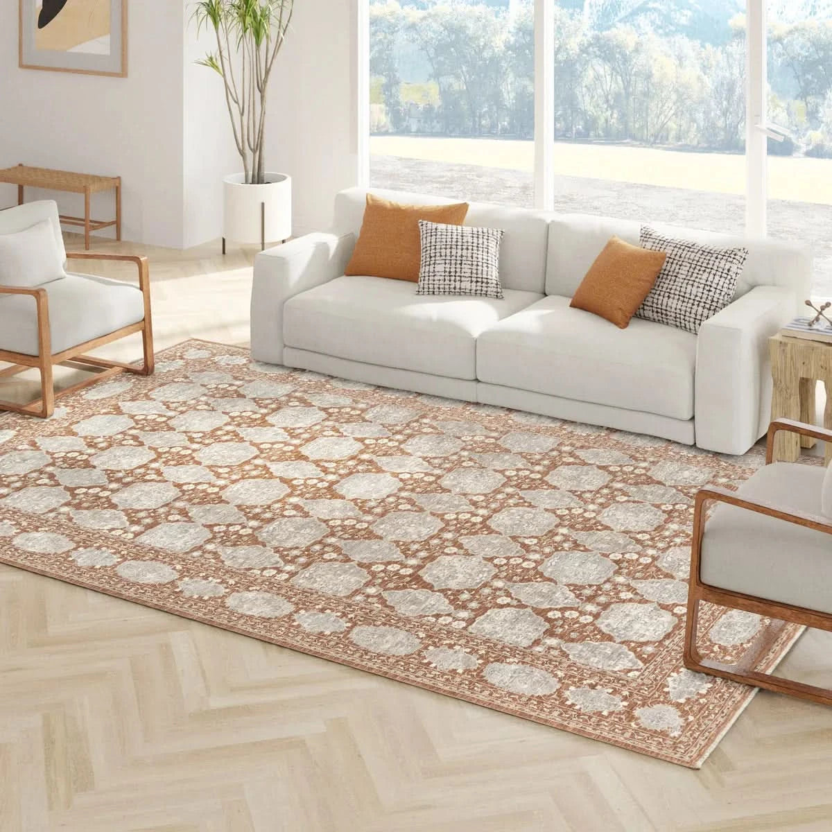 Prima Area Rug Collection, Eta Rust