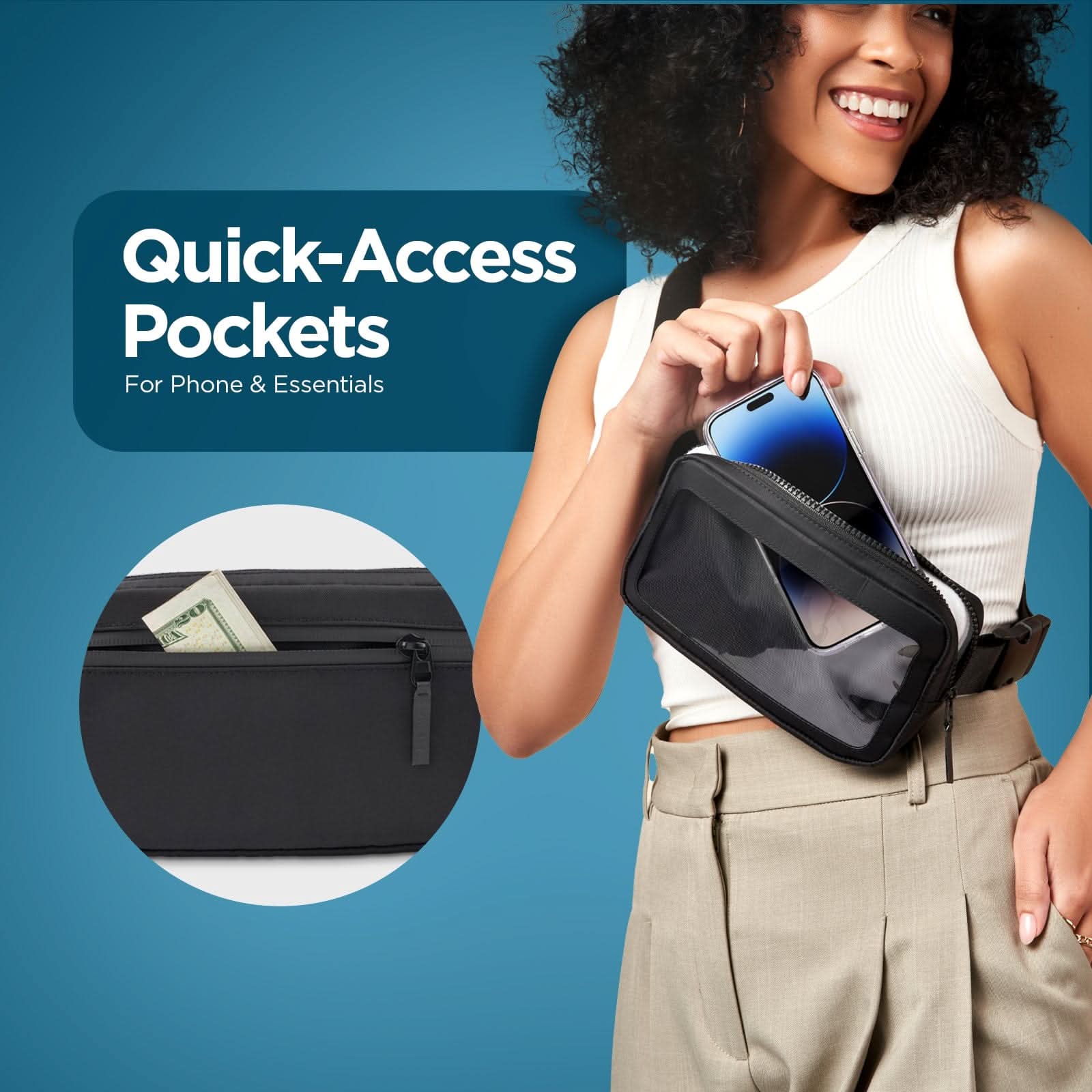 Phone Belt Bag (Black)