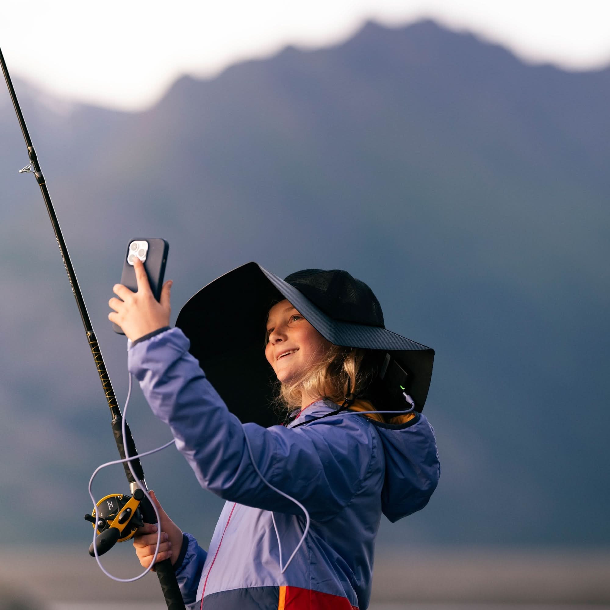 EcoFlow Solar Power Hat, Solar Charging Bucket Fishing Hat