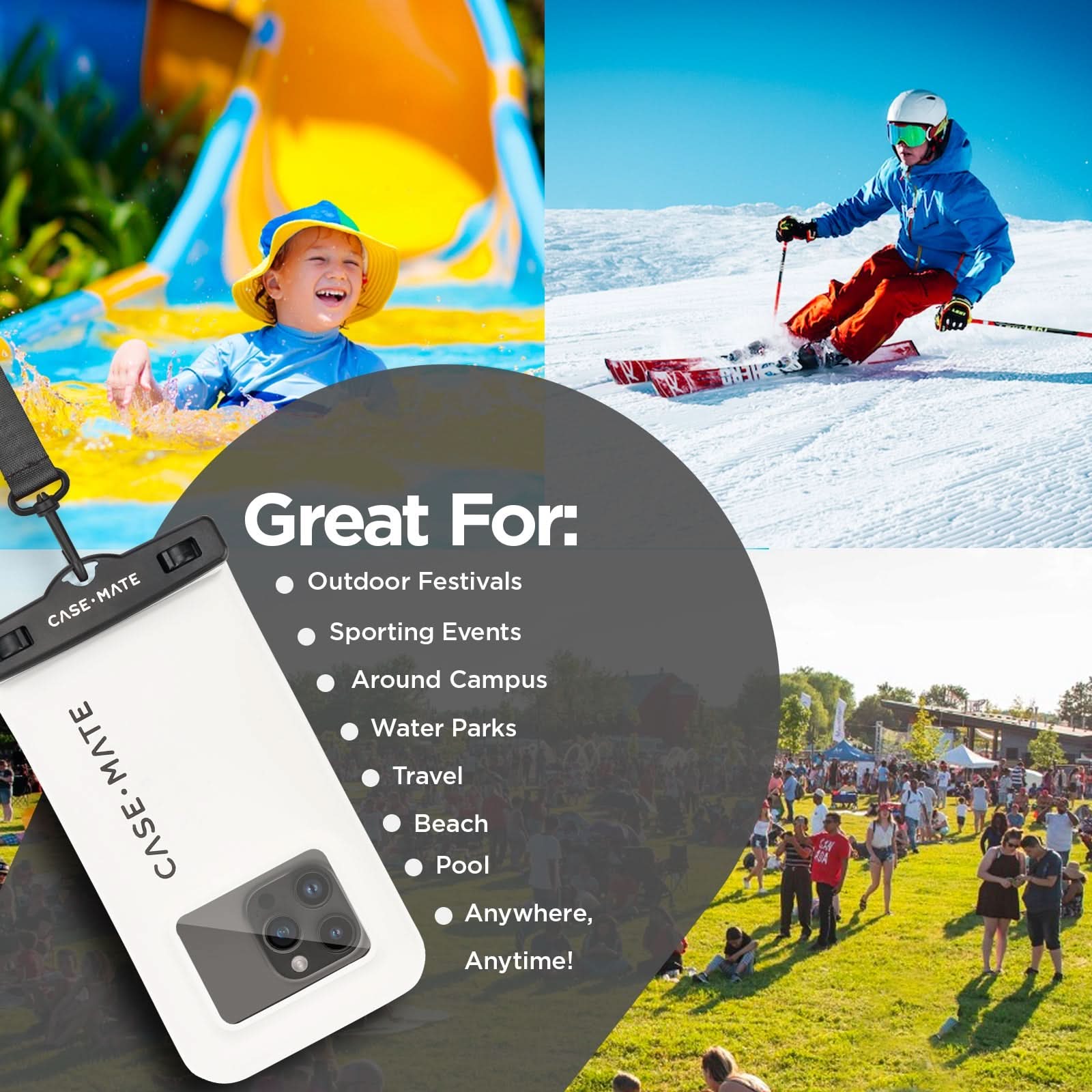 Case-Mate Waterproof Floating Pouch - 2 Pack (Sand Dollar)