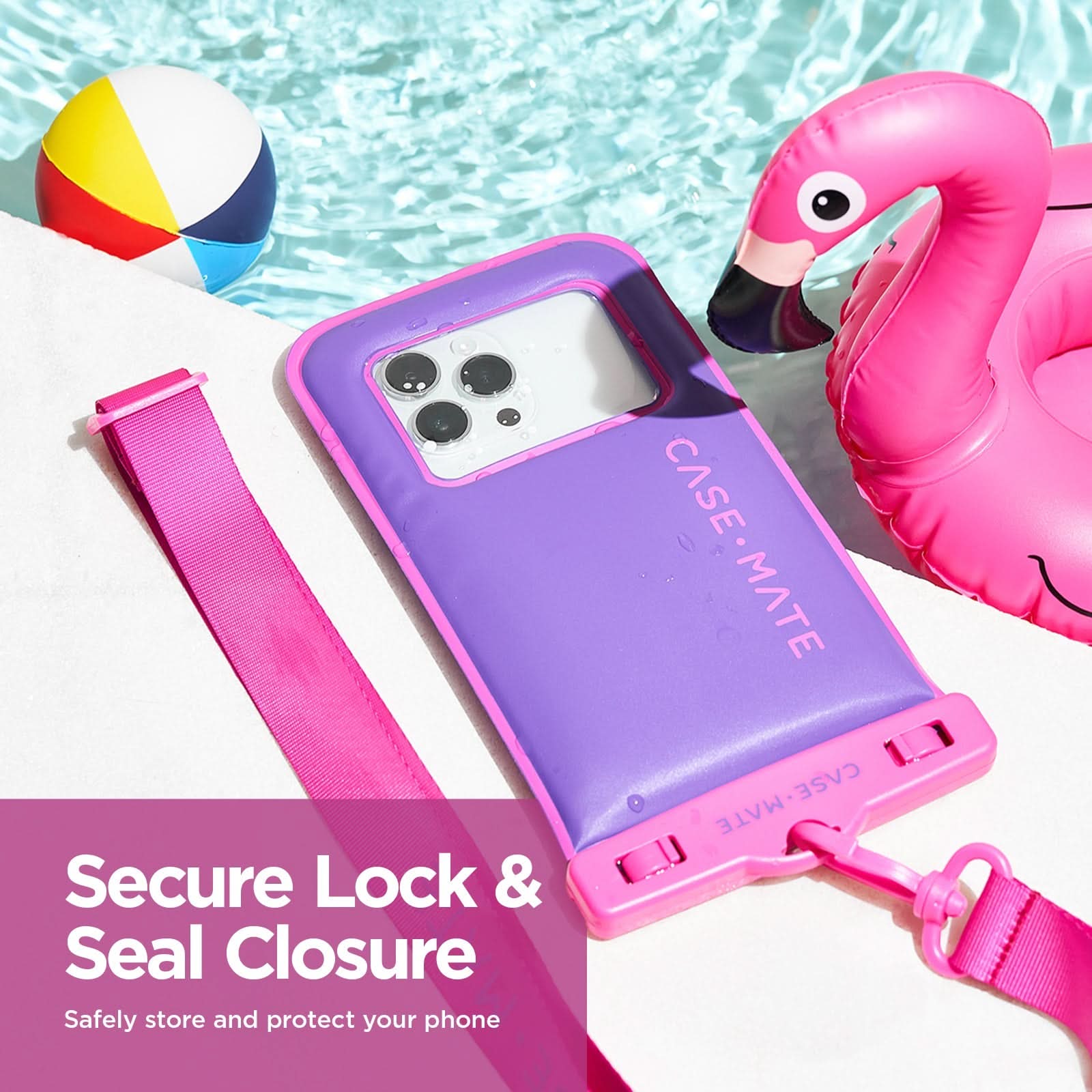 Case-Mate Waterproof Floating Pouch - 2 Pack (Purple Paradise)