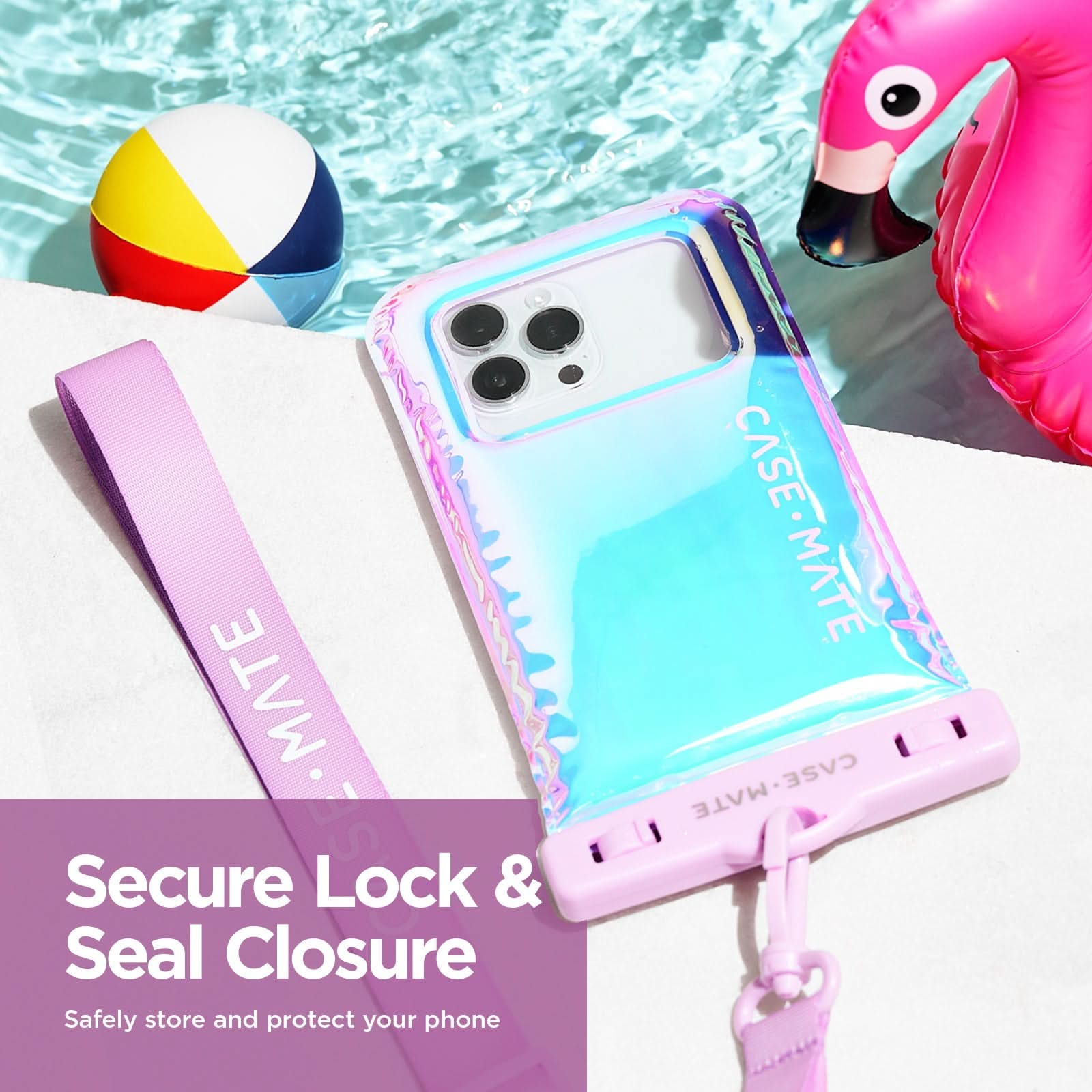 Case-Mate Waterproof Floating Pouch - 2 Pack (Soap Bubble)