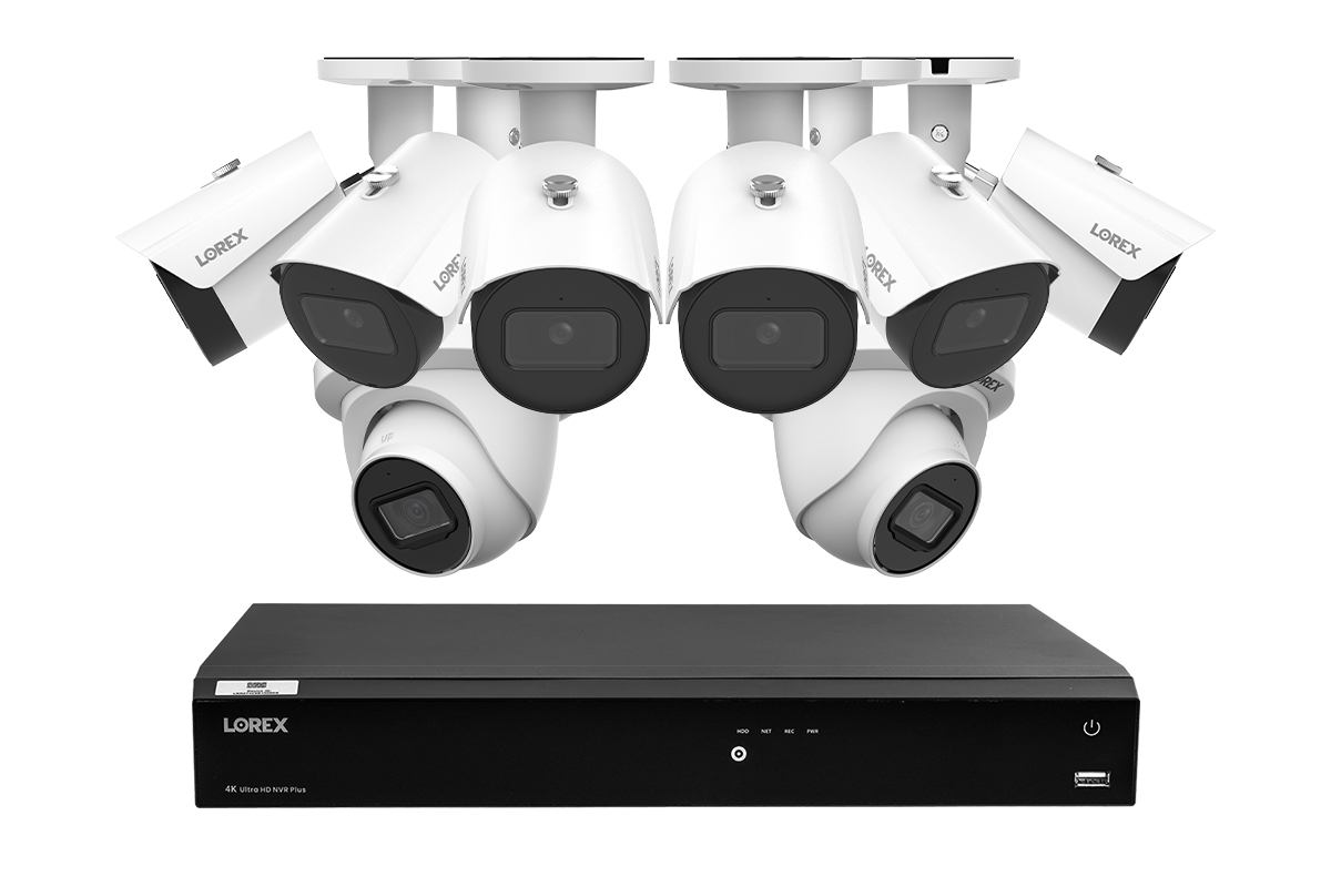 Lorex 4K Fusion 4TB Wired NVR System with Six 4K IP Bullet Cameras and Two 4K IP Dome Cameras