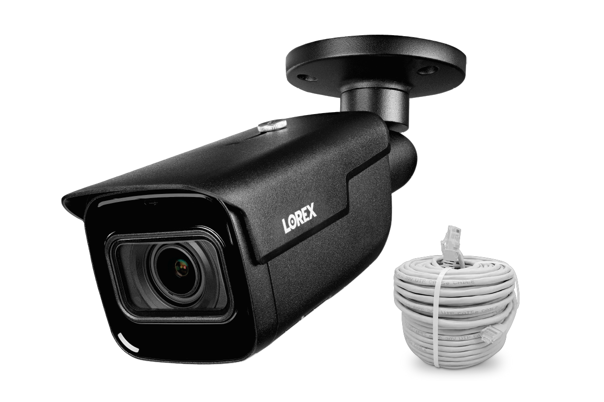 Lorex 4K IP Wired Bullet Security Camera with Motorized Varifocal Lens and Real-Time 30FPS Recording