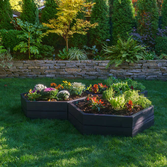 Exaco Triple ERGO Raised Garden Bed & Open Composter Kit