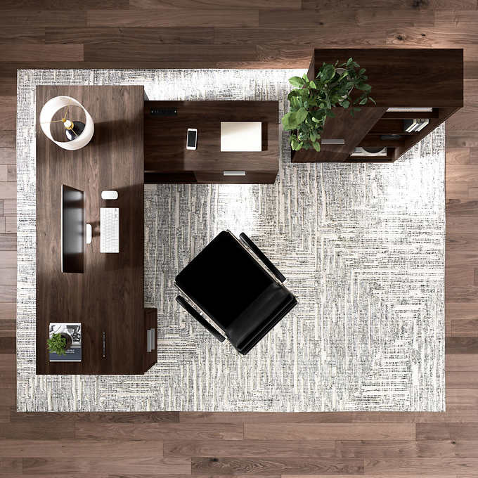Panorama Desk with Credenza and Bookcase