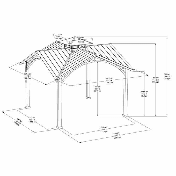 Sunjoy 12.5' x 12.5' Roanforth Pavilion
