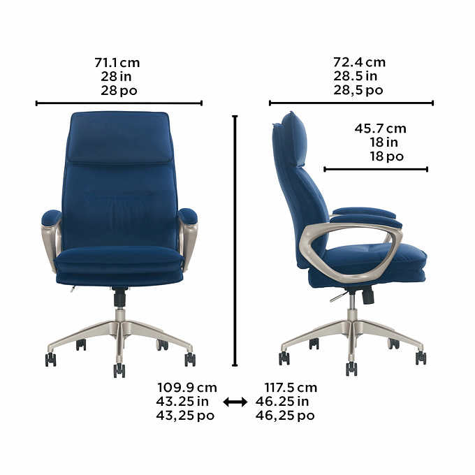 Lillian August Peyton Plush Velvet High Back Office Chair