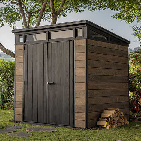 Keter DecoCoat 7x7 Premium Modern Outdoor Storage Shed