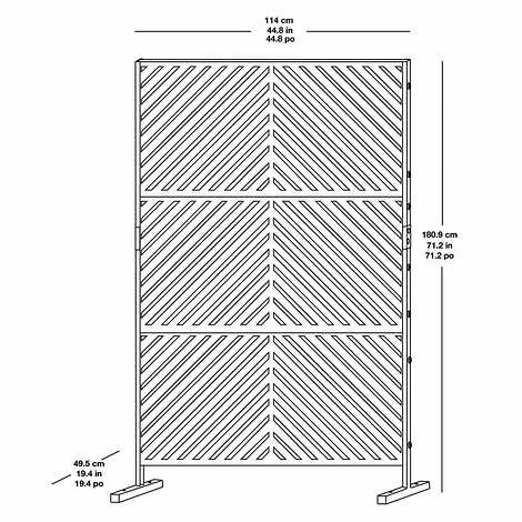 71" Metal Patio Privacy Screen