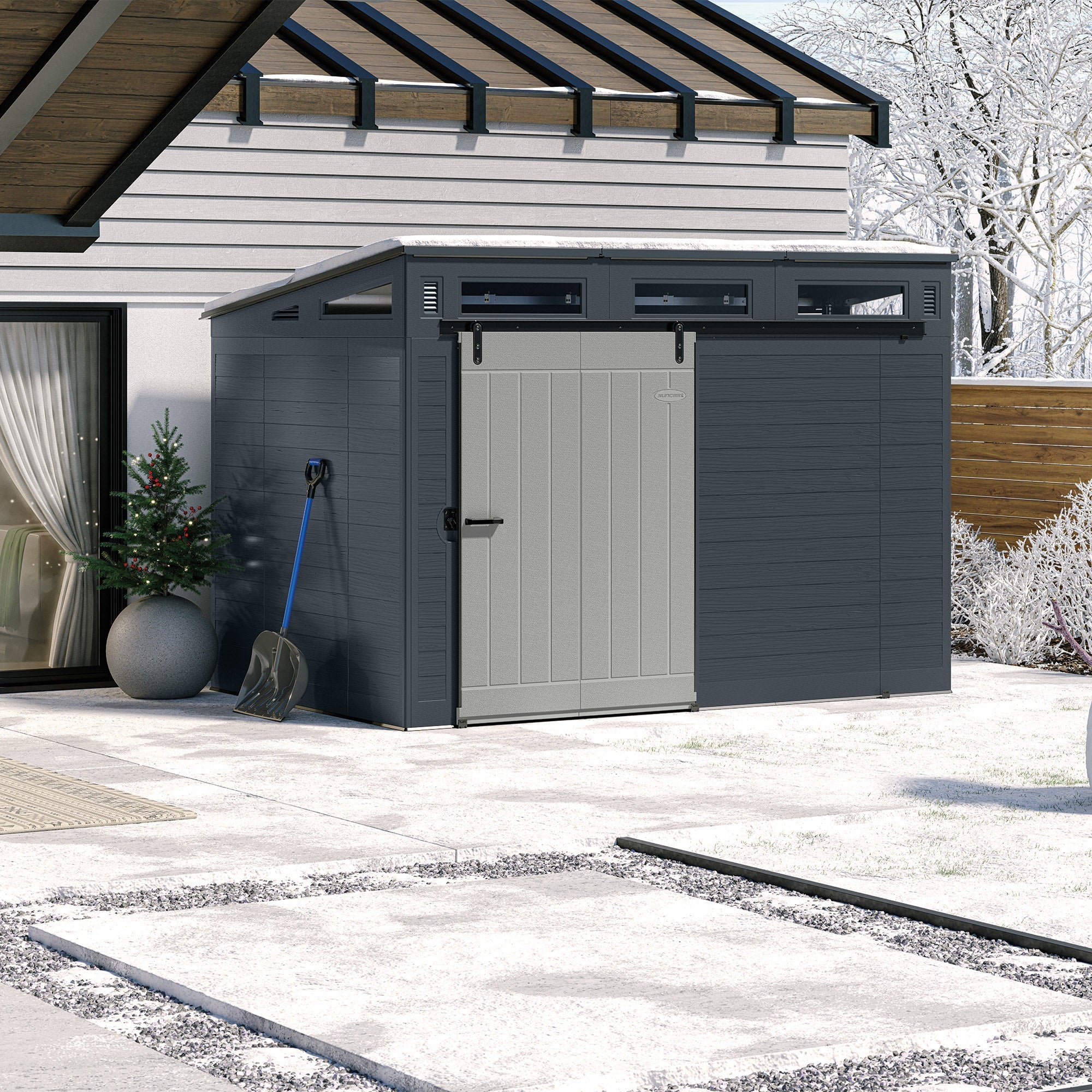 Suncast Modernist 10ft x 7ft. Sliding Door Storage Shed