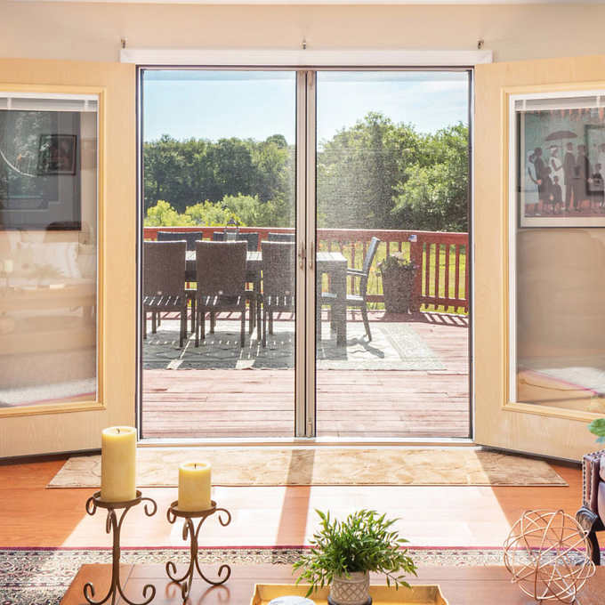 Cool Retractable Screen Door for Double Door Opening