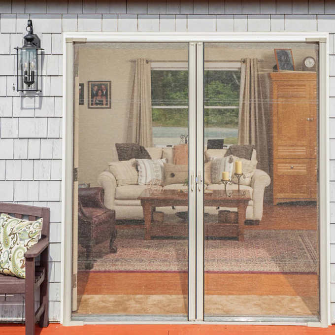 Cool Retractable Screen Door for Double Door Opening