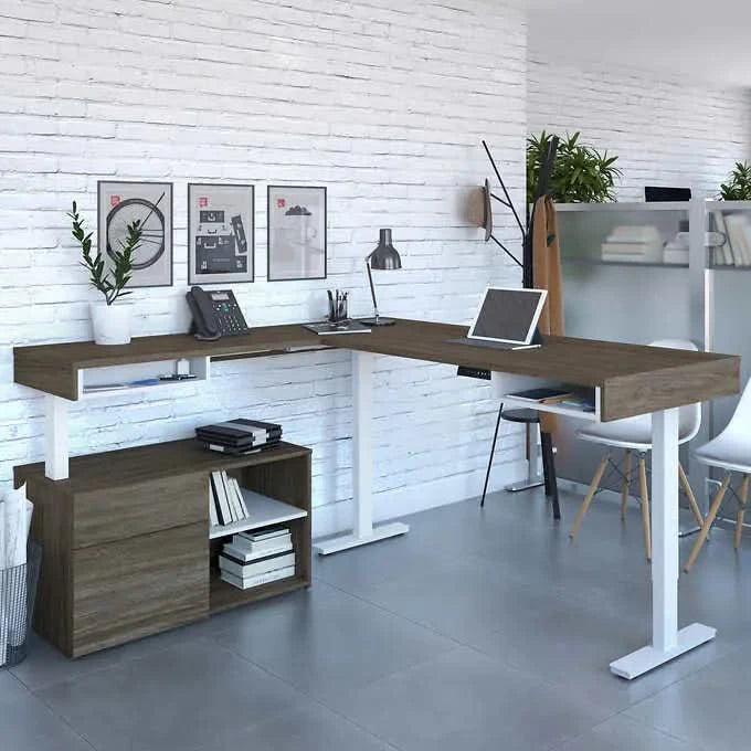 Viva L-Shape Height Sit and Stand Adjustable Workstation