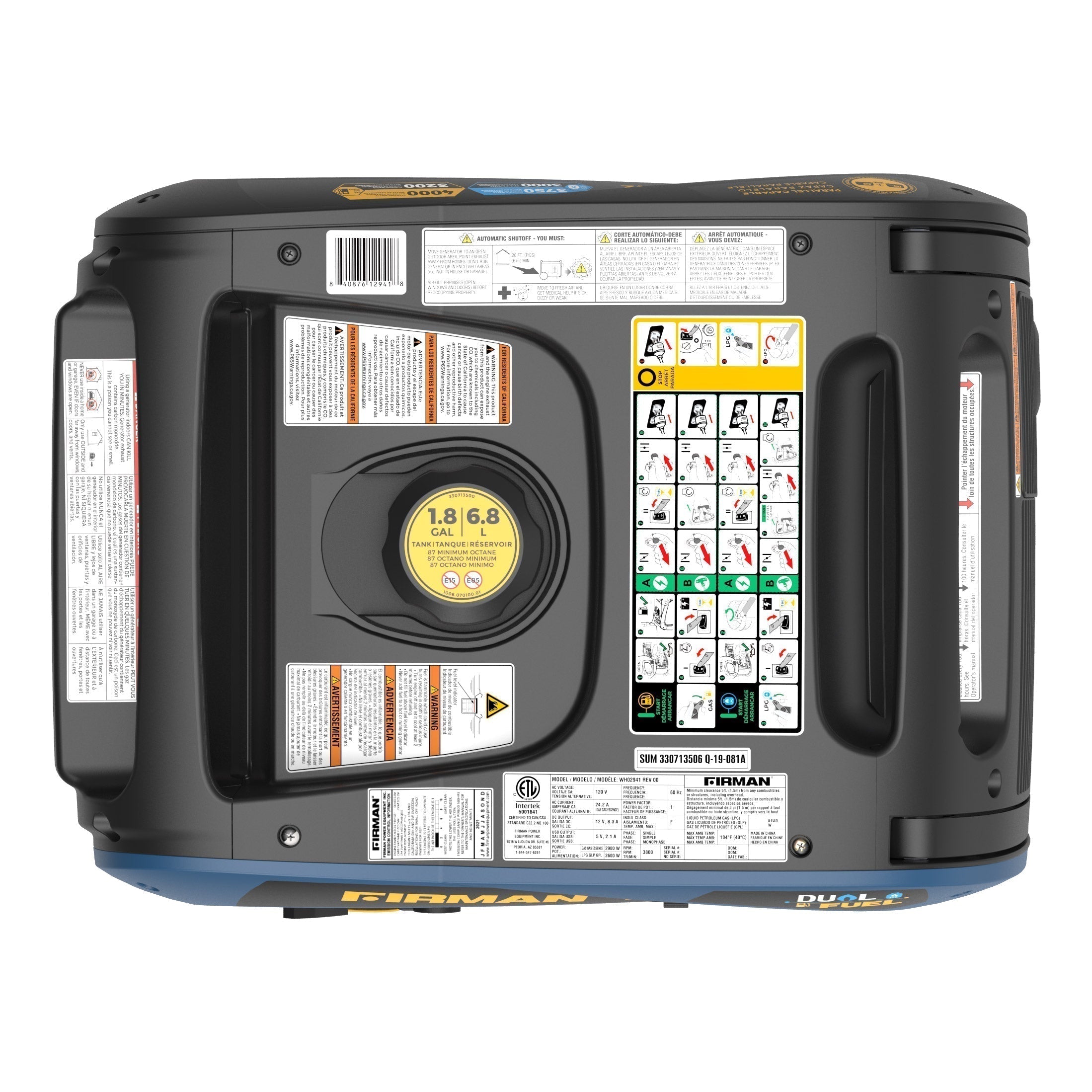 Firman 3200W Running / 4000W Peak Dual Fuel Inverter Generator