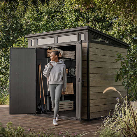 Keter DecoCoat 7x7 Premium Modern Outdoor Storage Shed