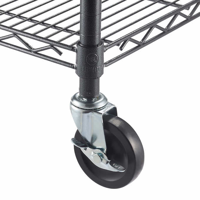 5-Tier Heavy Duty Wire Shelving Rack, 60" x 24" x 72" NSF, Includes Wheels